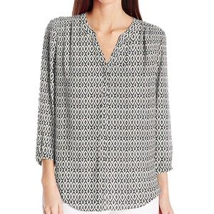 NYDJ black and white blouse
